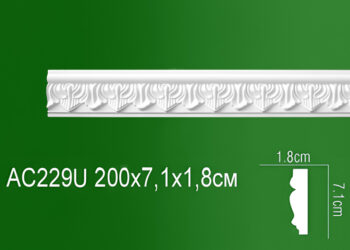 Молдинг из полиуретана с орнаментом (складки ленты) Уникс - ac229u