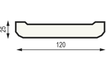 Сечение доски Д-12 (25 x 120 мм)