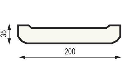 Сечение доски Д-20 (35 x 200 мм)