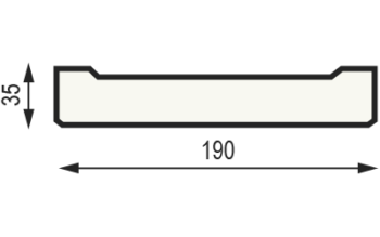 Сечение доски ДСС-19 (35 x 190 мм)